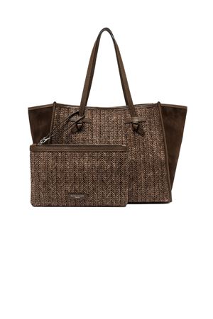 Shopping Marcella in paglia spigata marrone GIANNI CHIARINI | BS12360COMMMDN13840